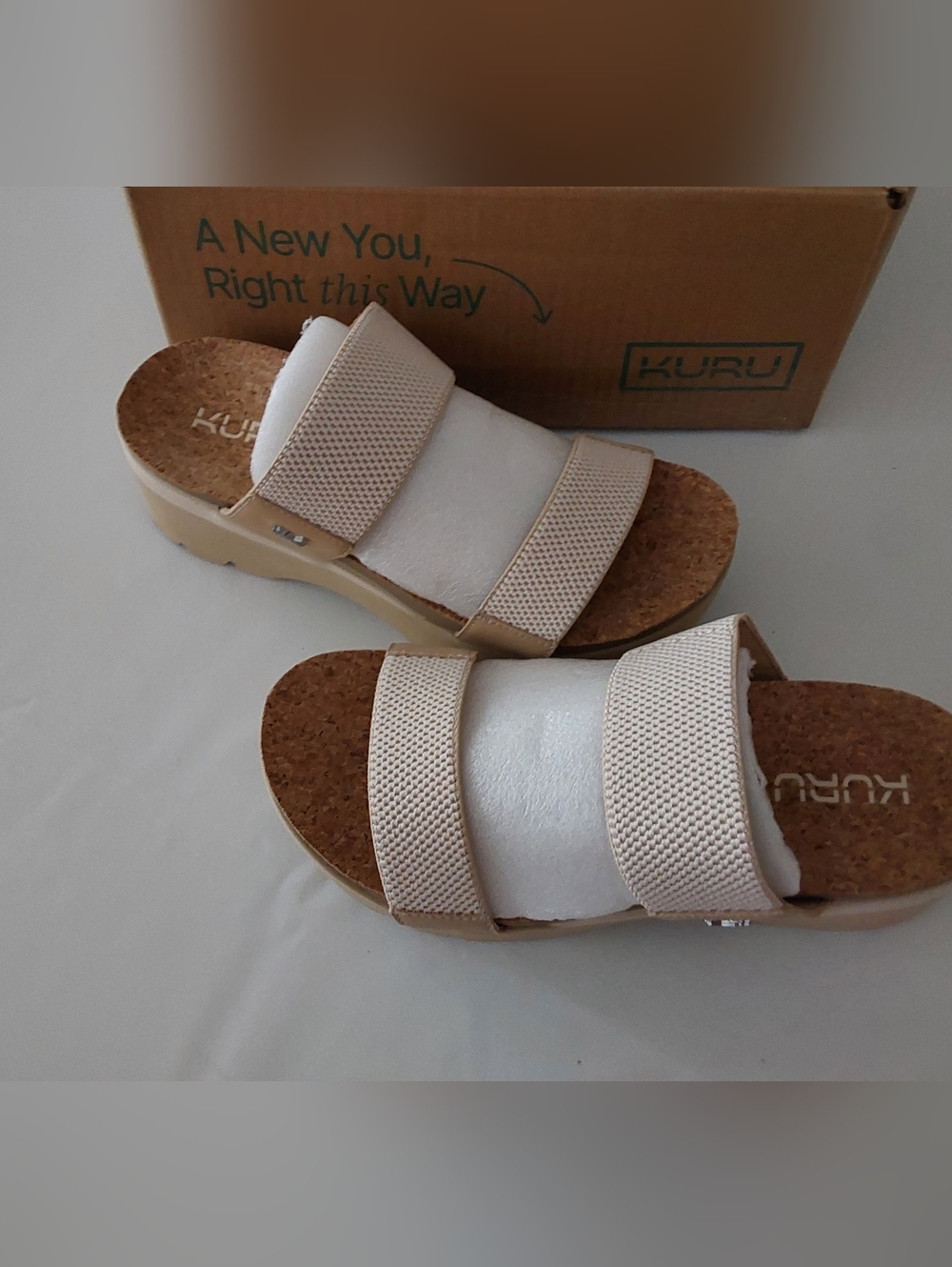 KURU Women's Neutral Loma Tila Slide Sandals